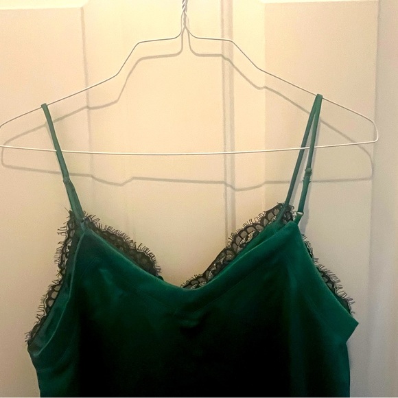 NWT Women’s Gibsonlook Green Camisole with Lace Trim, Size Large - Picture 6 of 7